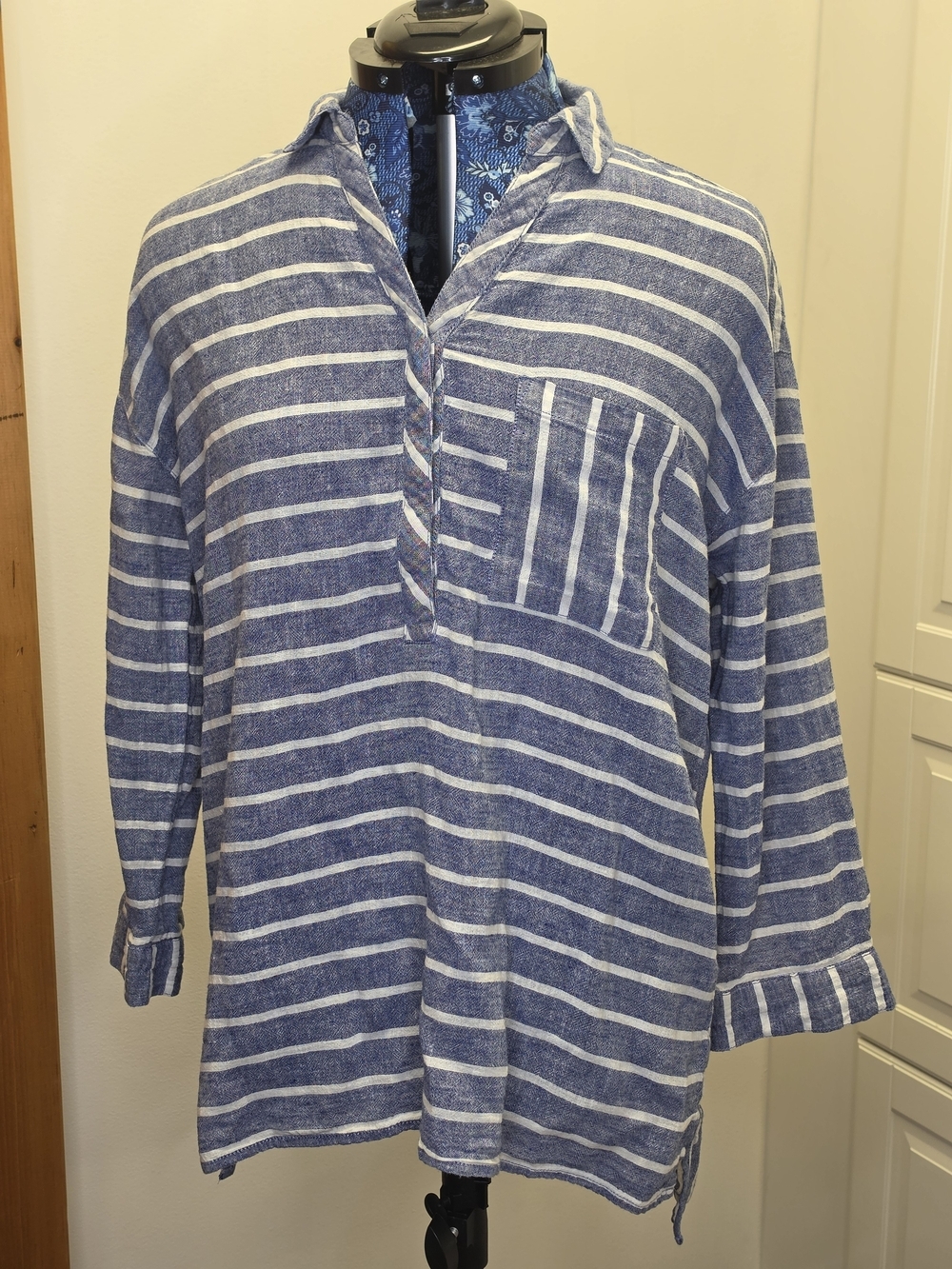 beachlunchlounge Navy and White Striped Tunic Shirt - Picture 4 of 7